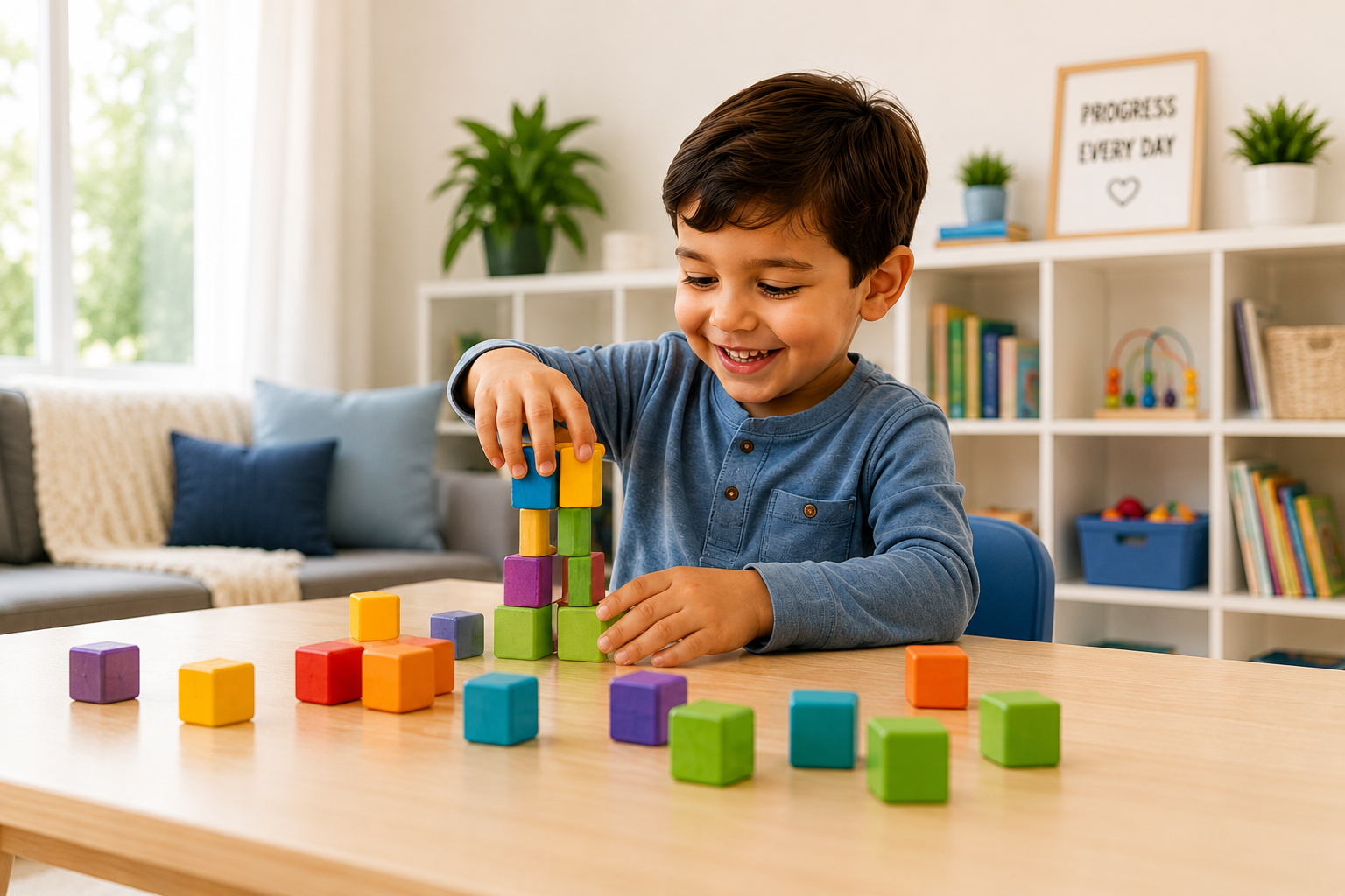 Child practicing play and learning skills