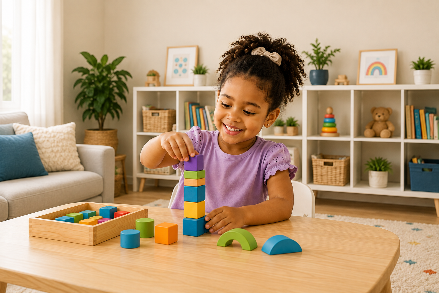 Child participating in a learning activity